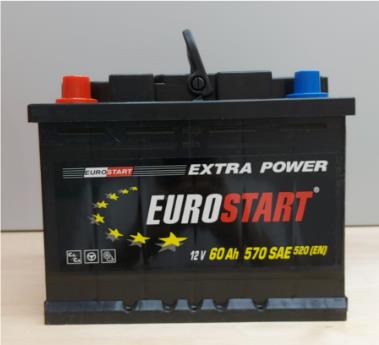 Аккумулятор 12V EUROSTART Extra Power 60Ah 480A L+ 242x175x190